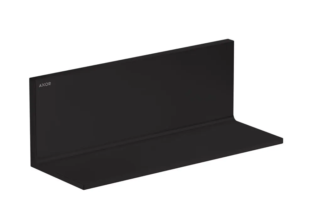 Schwarze, rechteckige Ablage von AXOR mit minimalistischer Form, geeignet für verschiedene Räume, wie Badezimmer oder Küchen.